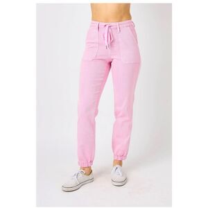 Judy Blue High Waist Garment Dyed Pink Jogger Denim 7/28